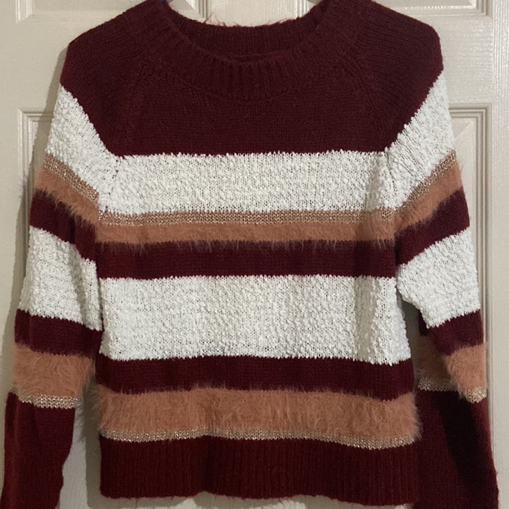 Burgundy Striped Sweater
